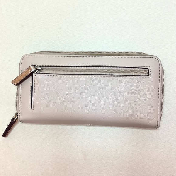 Nine West Metallic Taupe Zip-Around Wallet - Picture 3 of 9